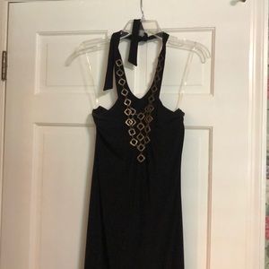 Black maxi dress with neck detail